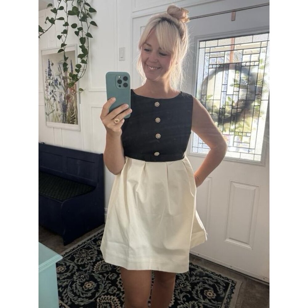 NWT Size L - Anthropologie Cotton Boat-Neck Babydoll Mini Dress (NWT USD 168) - Picture 7 of 15